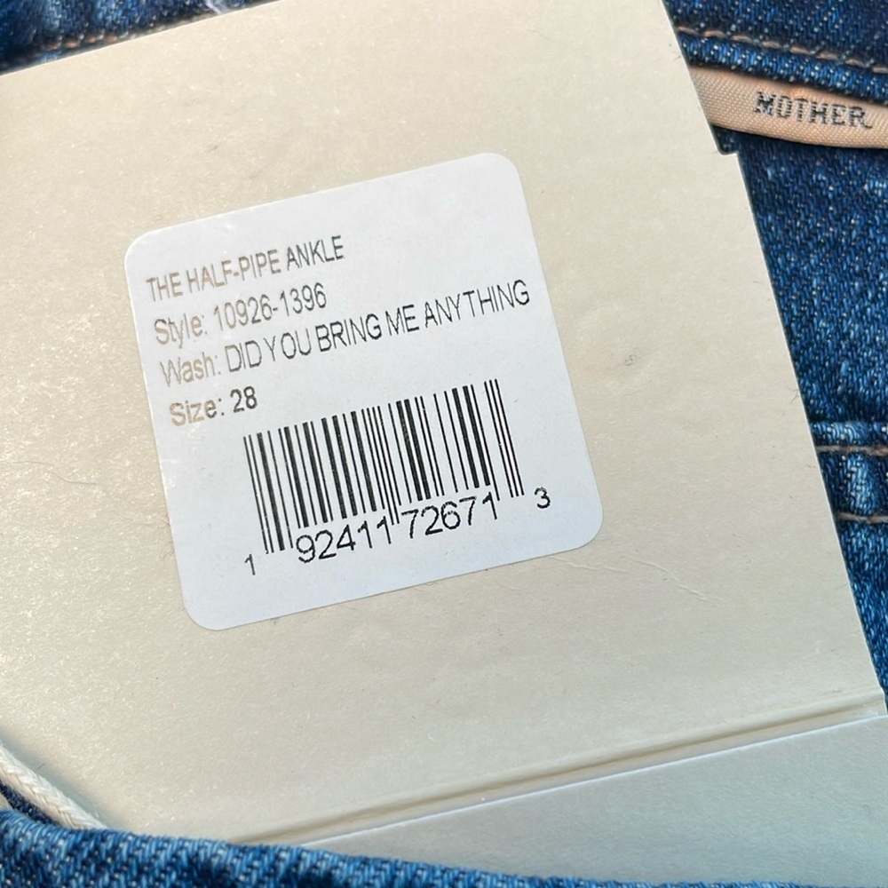 MOTHER “HALF PIPE ANKLE” *WASH: DID YOU BRING ME ANYTHING *SIZE 28 *EUC* $268.00 - Picture 4 of 14